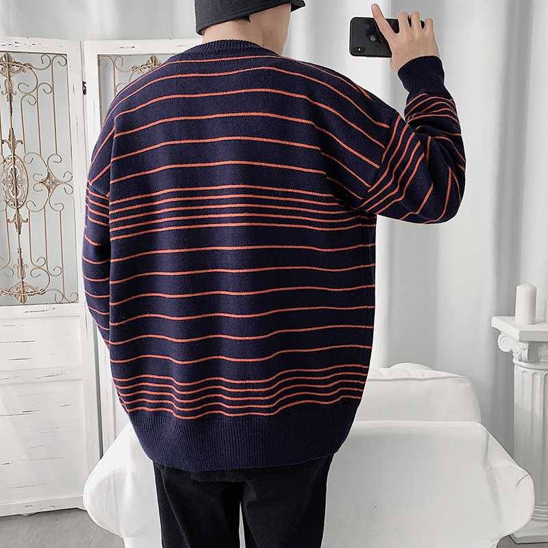 2020 Spring And Autumn New Youth Popular Striped Single-breasted Sweater Cardigan Fashion Casual Wild Loose Top Black / Navy
2020 Spring And Autumn New Youth Popular Striped Single-breasted Sweater Cardigan Fashion Casual Wild Loose Top Black / Navy
