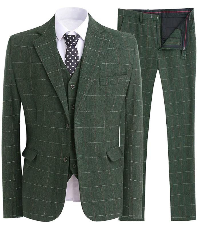 Men Suit New Slim Fit Classic Tuxedos Modern Plaid Suits Blazer 3 Piece Tweed Wool Formal Business Suit Jacket, As picture
Men Suit New Slim Fit Classic Tuxedos Modern Plaid Suits Blazer 3 Piece Tweed Wool Formal Business Suit Jacket, As picture