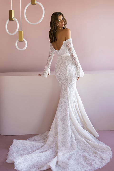 2020 Pallas Couture Mermaid Wedding Dress With Detachable Sleeves Strapless Appliqued Bridal Gowns Backless Ruffle Sash Vestidos De Novia