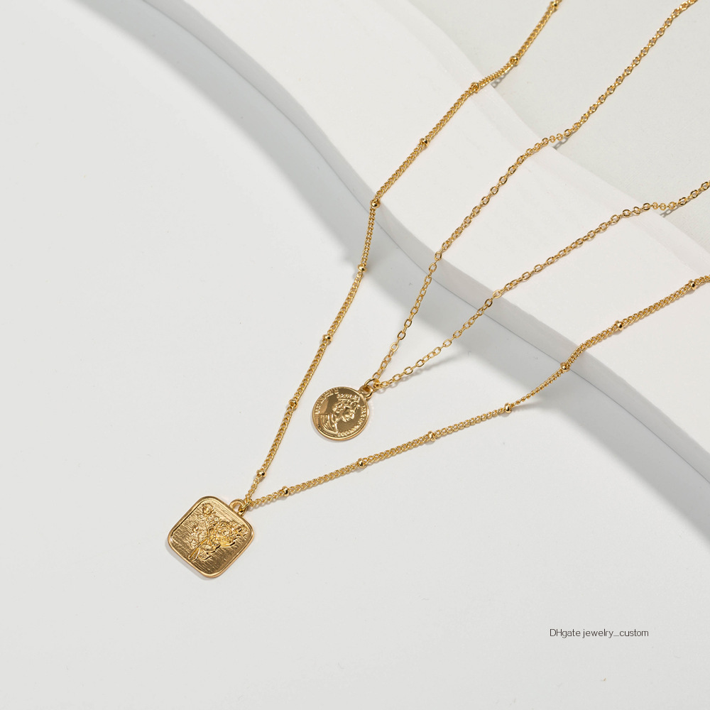 Double-deck Necklace Square Decorative Pattern Trend Pendeloque Cut Round Portrait Necklace Clavicle Chain Woman
Double-deck Necklace Square Decorative Pattern Trend Pendeloque Cut Round Portrait Necklace Clavicle Chain Woman