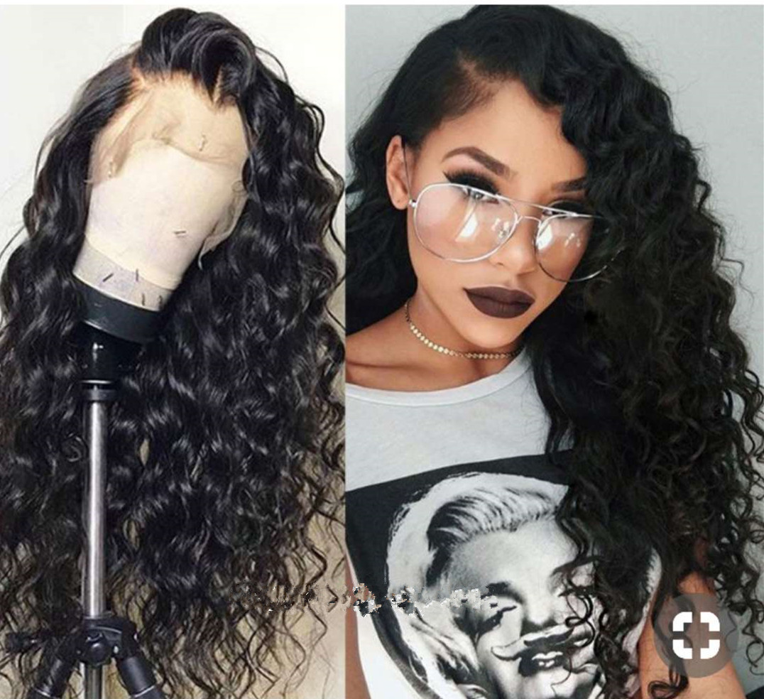 24" 150%density long Gorgous curly 13x6 lace frontal human hair wig pre plucked peruvian hair 360 lace frontal wig for black women