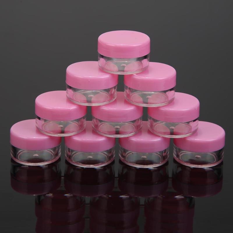 Storage Bottles & Jars 10 Pcs Mini Cosmetic Empty Jar Pot Eyeshadow Makeup Face Cream Container Plastic Nail Art Bead Round