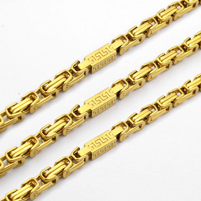 Fashion Jewelry Stainless Steel Necklace 5mm Geometric Byzantine Link Chain Gold Color For Men Women SC50 N
Fashion Jewelry Stainless Steel Necklace 5mm Geometric Byzantine Link Chain Gold Color For Men Women SC50 N