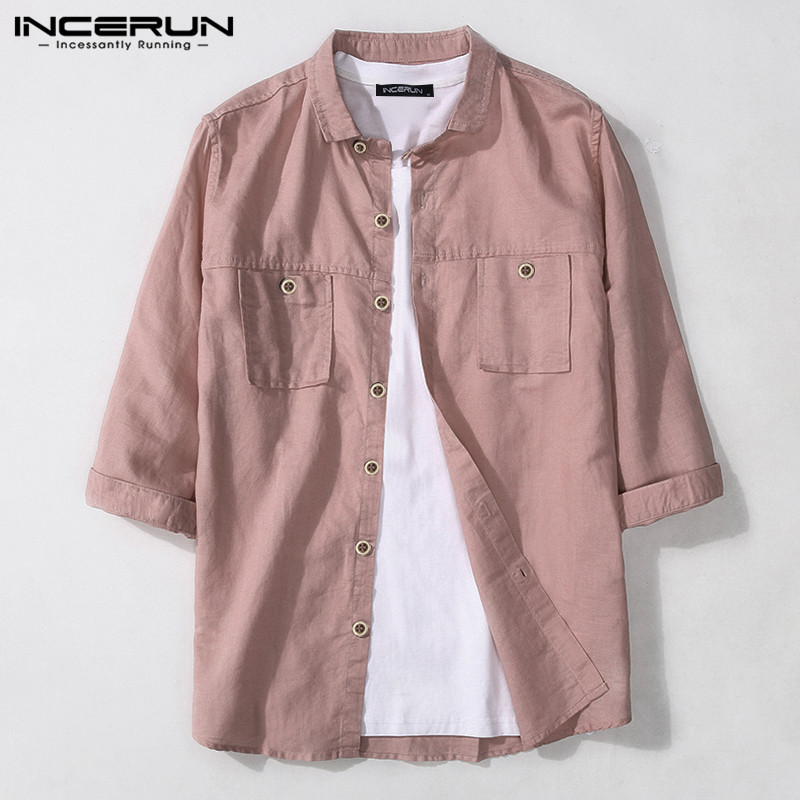 Fashion Solid Color Men Shirt Lapel Half Sleeve Button Streetwear Pockets Shirts Casual Chic Camisa Harajuku INCERUN 2020 -5XL, Black shirt
Fashion Solid Color Men Shirt Lapel Half Sleeve Button Streetwear Pockets Shirts Casual Chic Camisa Harajuku INCERUN 2020 -5XL, Black shirt