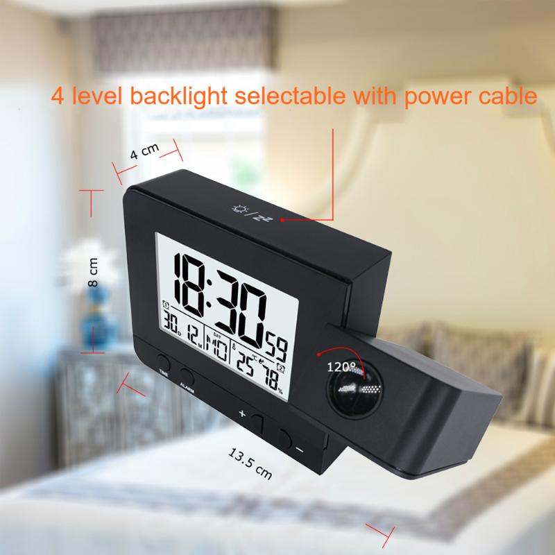 FanJu FJ3531B Projection Clock Desk Table Led Digital Snooze Alarm Backlight Projector Clock With Time Temperature Projection