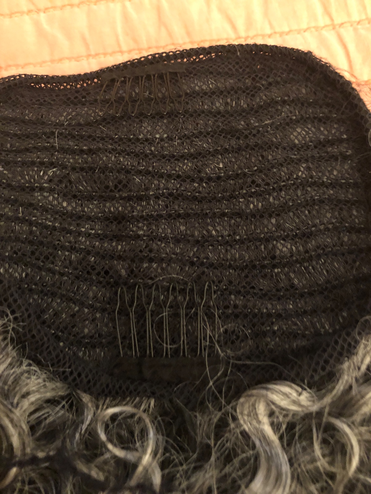 Natural and gray real hair ponytail salted and pepper Clip in big afro human hair extension natural grey pony tail hair piece 140g