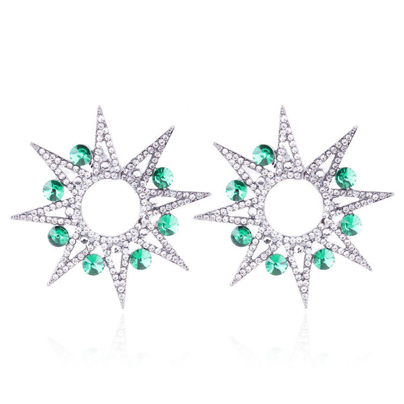 Wholesale-New trendy fashion luxury designer exaggerated diamond green crystal cute sun geometric stud earrings for women girls
Wholesale-New trendy fashion luxury designer exaggerated diamond green crystal cute sun geometric stud earrings for women girls