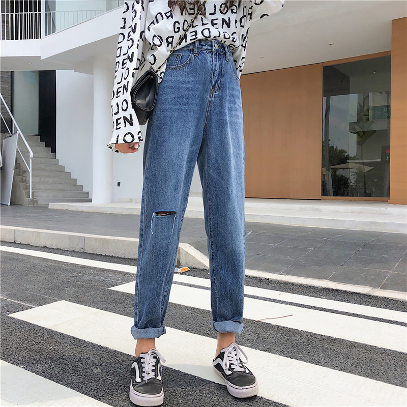 XL Women trousers 2019 korean style vintage denim harem pants jeans high waist ripped denim pants womens (Z8709, Blue
XL Women trousers 2019 korean style vintage denim harem pants jeans high waist ripped denim pants womens (Z8709, Blue