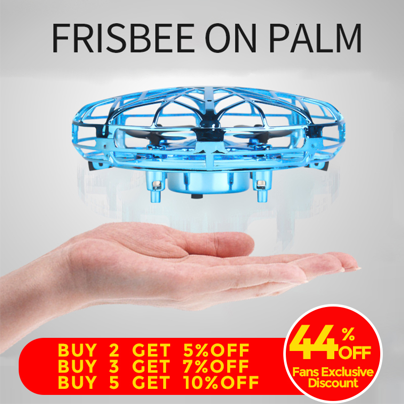 Anti-collision Mini UFO Drone Hand Flying Globe Quadcopter Hand Controlled Helicopter LED Induction Flying Ball Aircraft RC Toys