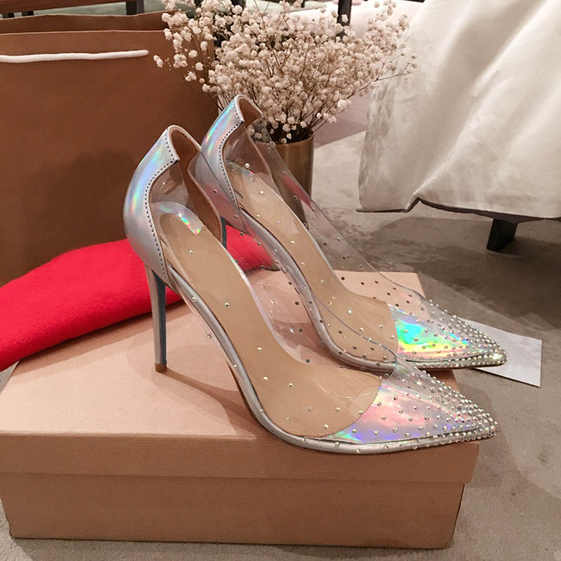 Red bottom high heels sexy stilettos glitter Luxury crystal Wedding shoes womens pumps see through pointed toe ladies shoes, Black
Red bottom high heels sexy stilettos glitter Luxury crystal Wedding shoes womens pumps see through pointed toe ladies shoes, Black