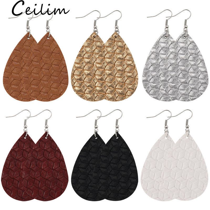 7 Colors Fashion Designer PU Leather Earrings for Women Double Side Weave Leather Dangle Drop Waterdrop Earrings Party Wedding Jewelry Gift
7 Colors Fashion Designer PU Leather Earrings for Women Double Side Weave Leather Dangle Drop Waterdrop Earrings Party Wedding Jewelry Gift