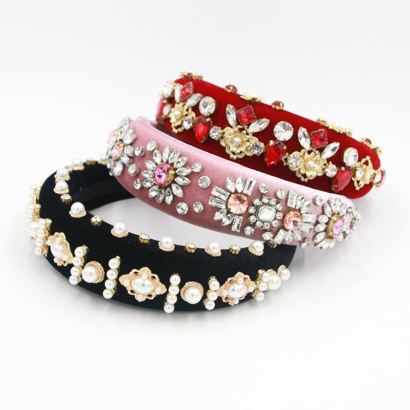 Baroque Pearl Velvet Rhinestone Headband Padded Diamond Hairbands For Women Girl Head Makeup Hair Hoop Headband Hair Accessories
Baroque Pearl Velvet Rhinestone Headband Padded Diamond Hairbands For Women Girl Head Makeup Hair Hoop Headband Hair Accessories