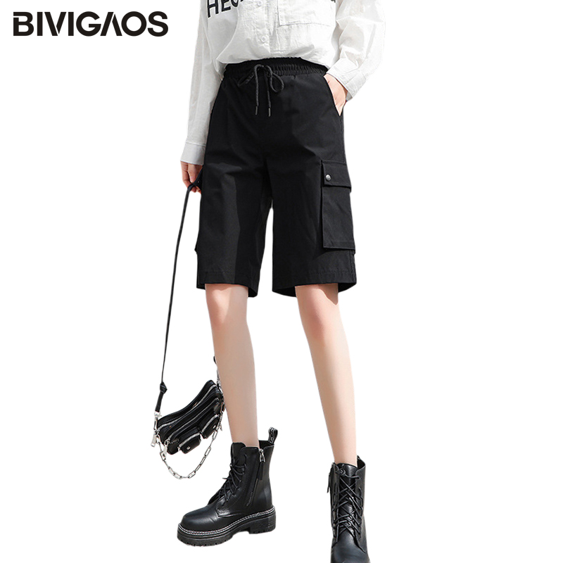 BIVIGAOS Cargo Shorts Women 2020 Summer New Loose Straight Large Pockets Short High Waist Thin Sport Shorts Casual Knee, Black
BIVIGAOS Cargo Shorts Women 2020 Summer New Loose Straight Large Pockets Short High Waist Thin Sport Shorts Casual Knee, Black