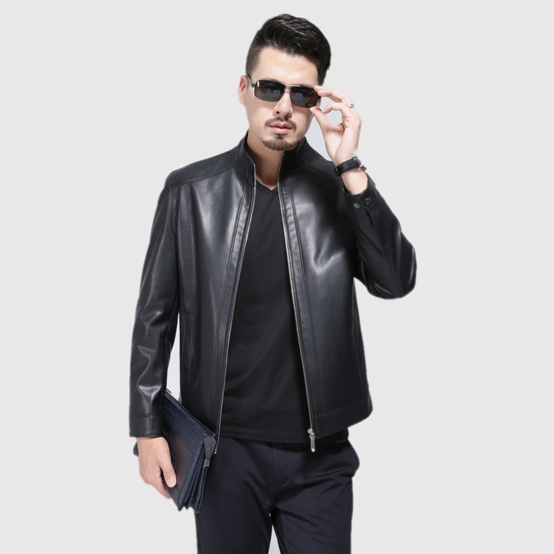 24 New Fashion Man Autumn Clothing Leather Coat Spring middle-aged men's casual Leather Jacket, Black
24 New Fashion Man Autumn Clothing Leather Coat Spring middle-aged men's casual Leather Jacket, Black