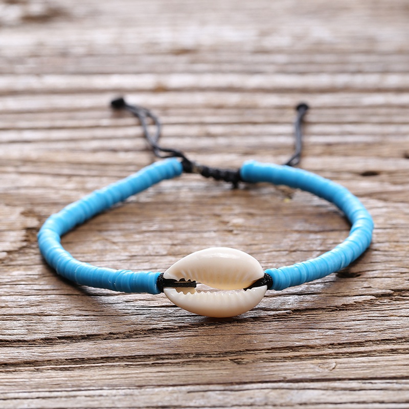 Hand wrapped shell woven resin friendship bracelet female girl wrist rope adjustable birthday gift