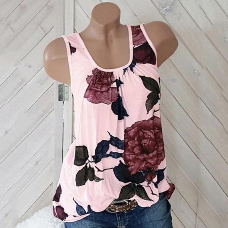 Womens Plus Size Tank Top Casual flower Print O-Neck Sleeveless tops mujer verano 2019 haut femme Women summer top NEW, Green
Womens Plus Size Tank Top Casual flower Print O-Neck Sleeveless tops mujer verano 2019 haut femme Women summer top NEW, Green