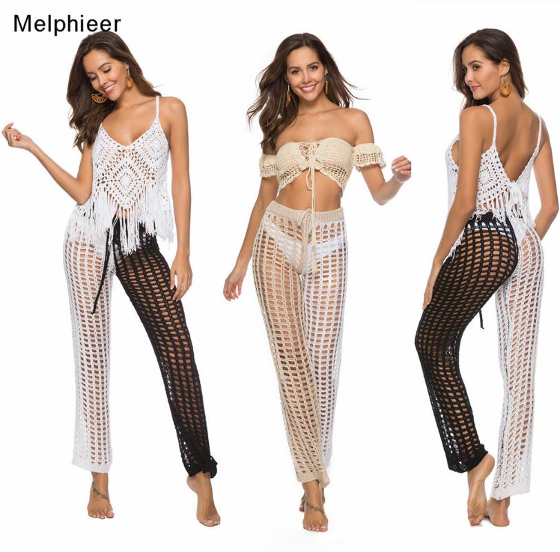 Melphieer Lady's 2020 Beachwear Clothing Knitted Hollow Two-tone Trousers Sexy Belt Beach Cover Pants Crochet Beach Cover Bottom
Melphieer Lady's 2020 Beachwear Clothing Knitted Hollow Two-tone Trousers Sexy Belt Beach Cover Pants Crochet Beach Cover Bottom