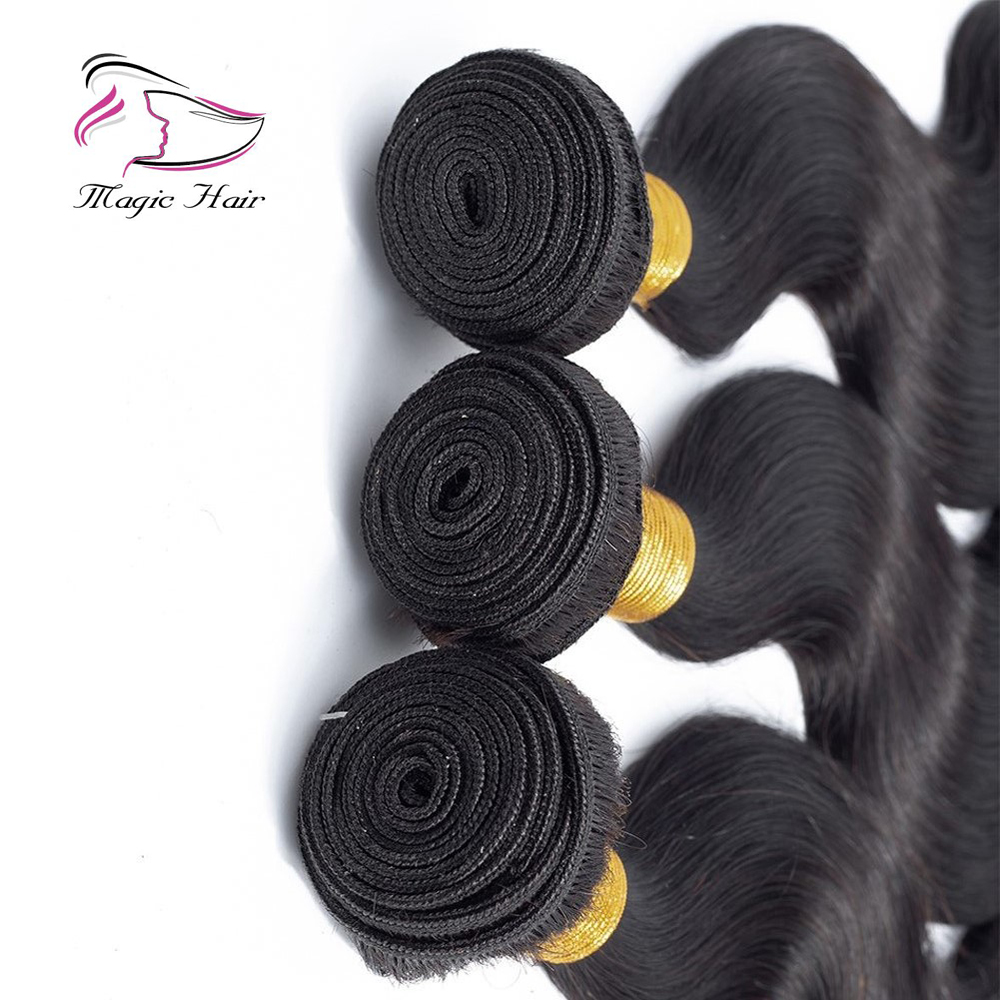 Evermagic Natural Color 3pieces Bundles With 1piece Closure Brazilian Hair Weave Body Wave Human Hair Extension 8-22inches