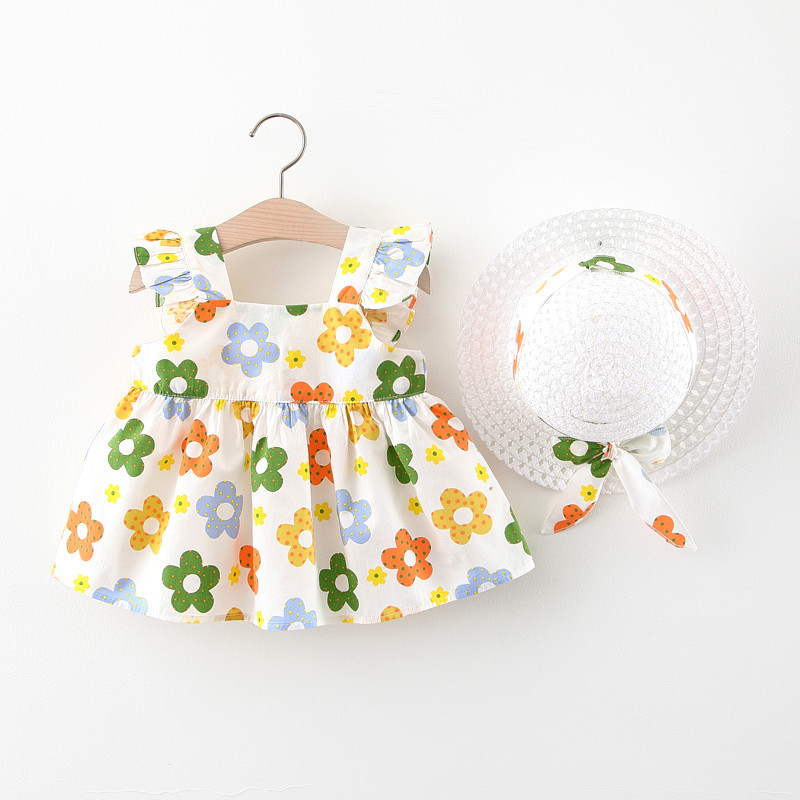 Summer New Baby Girls Flower Dress + Straw Hat Baby Beach Wooden Ear Western Princess Dress kids girl cloths, Orange
Summer New Baby Girls Flower Dress + Straw Hat Baby Beach Wooden Ear Western Princess Dress kids girl cloths, Orange