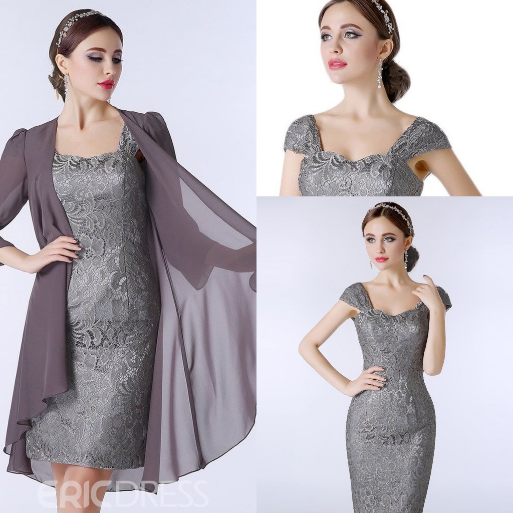 Cheap Sheath Mother of The Bride Dresses With Jacket Square Short Sleeve Wedding Guest Dress Lace Applique Knee Length Evening Gown
Cheap Sheath Mother of The Bride Dresses With Jacket Square Short Sleeve Wedding Guest Dress Lace Applique Knee Length Evening Gown