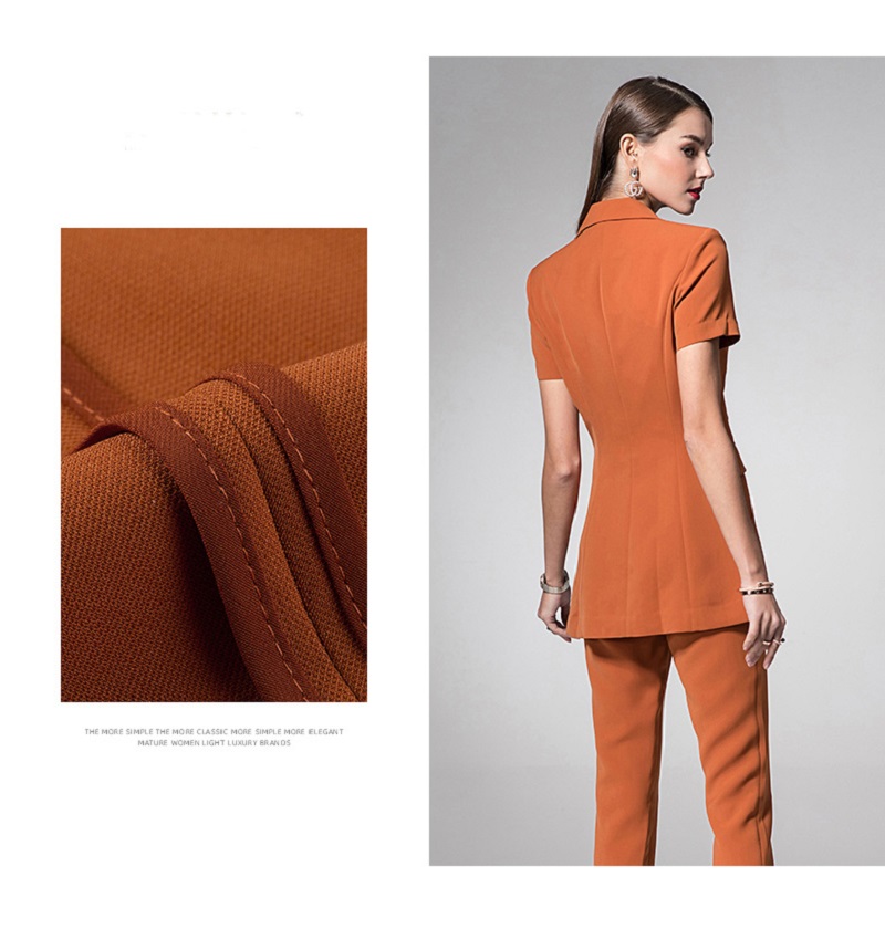 Orange Mother of the Bride Dresses 2 Pieces Long Sleeve Formal Outfit For Weddings Tuxedos Suits (Jacket+Pants)