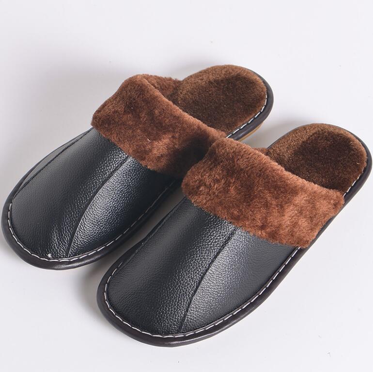 New Winter Men Genuine Leather Slippers Short Plush Warm Slippers Soft Flat Oxford Non Slip Home Flip Flops casual Shoes, Black
New Winter Men Genuine Leather Slippers Short Plush Warm Slippers Soft Flat Oxford Non Slip Home Flip Flops casual Shoes, Black
