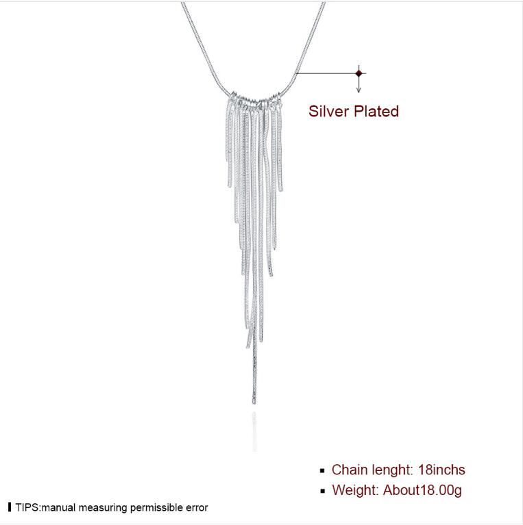 Hot sale Streamlined necklace sterling silver plate necklace STSN026,brand new fashion 925 silver Chains necklace factory direct sale