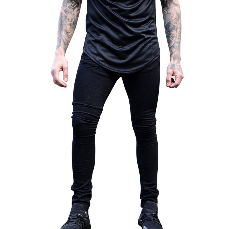 Puimentiua Men Jeans Spring Casual Pencil Pant High Stretch Straight Skinny Jeans Men Black Streetwear Jean Male Trousers Bottom