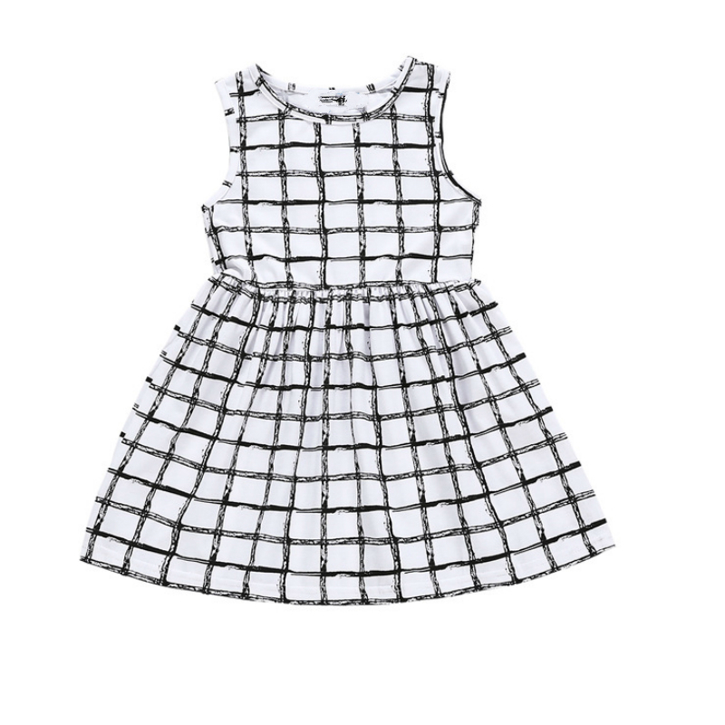 Dress Summer Style Little Girl White Plaid Princess Classic Black and White Geometric Foreigner Korean Version of The Trendy, Lxm2016042104-white
Dress Summer Style Little Girl White Plaid Princess Classic Black and White Geometric Foreigner Korean Version of The Trendy, Lxm2016042104-white