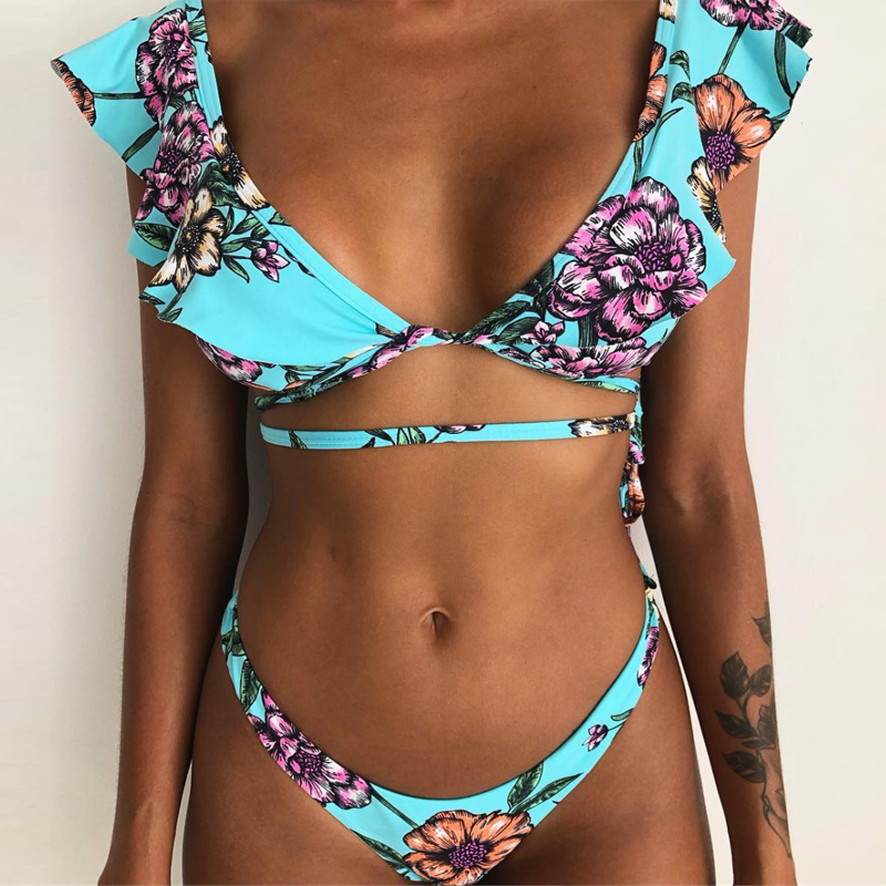 New Swimwear Women Bandage Ruffles Brazilian Bikini Set Sexy Push Up Swimsuit Summer Floral Print Thong Bathing Suit Biquini
New Swimwear Women Bandage Ruffles Brazilian Bikini Set Sexy Push Up Swimsuit Summer Floral Print Thong Bathing Suit Biquini