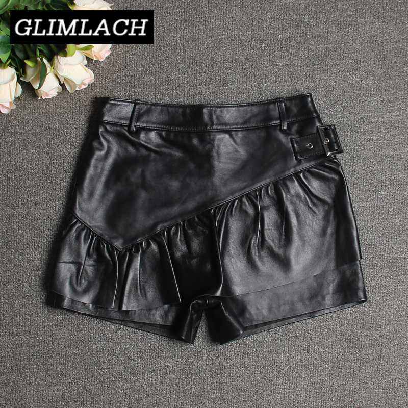 2020 Female Genuine Leather Slim Wide Leg Shorts Women 100% Sheepskin Real Leather Shorts Skirts Ladies Sexy Streetwear Spring, Back
2020 Female Genuine Leather Slim Wide Leg Shorts Women 100% Sheepskin Real Leather Shorts Skirts Ladies Sexy Streetwear Spring, Back