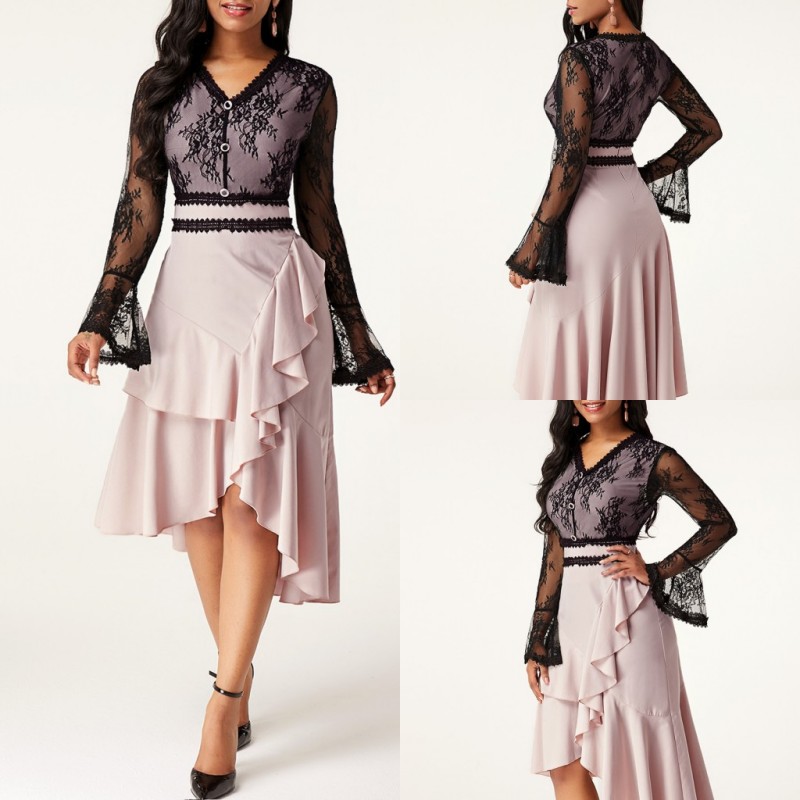 2020 Royal Hi Lo Mother of The Bride Dresses Applique Lace Satin A Line Plus Size Wedding Guest Dress Long Sleeve Elegant Evening Gowns