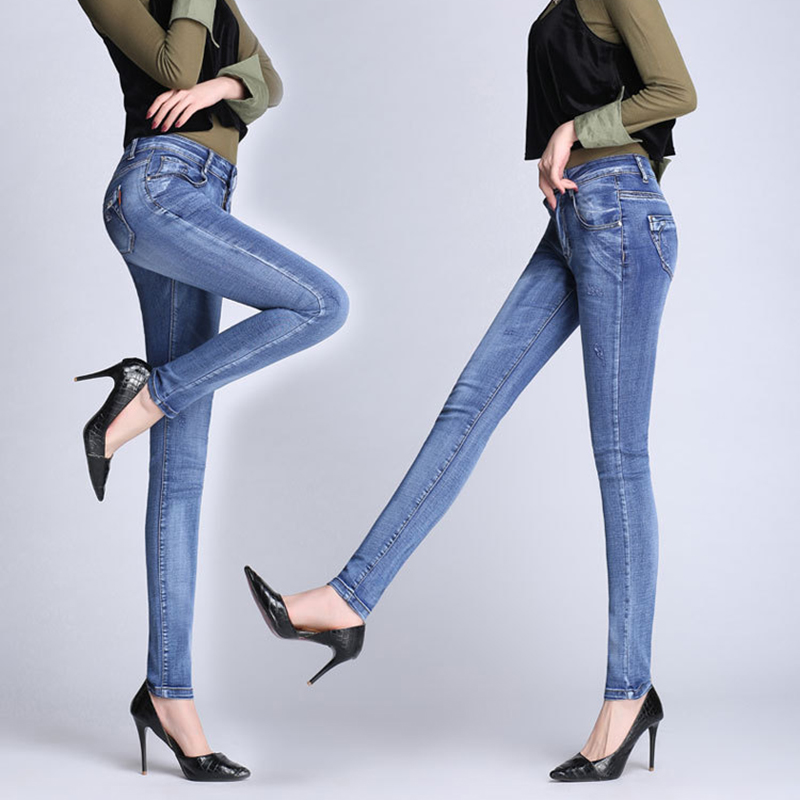 New Fashion Skinny Denim Pencil Jeans Woman Elastic Middle Waist Trousers Blue Stretch Washed Slim Jeans Female, Model 1 light
New Fashion Skinny Denim Pencil Jeans Woman Elastic Middle Waist Trousers Blue Stretch Washed Slim Jeans Female, Model 1 light