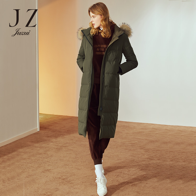 Women's 2018 winter new detachable collar long down jacket thick coat over the knee JUZUI, Army green
Women's 2018 winter new detachable collar long down jacket thick coat over the knee JUZUI, Army green