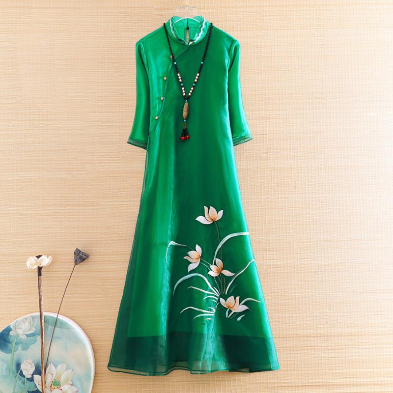 Hi-end Spring Summer 2020 Women Cheongsam Loose Dress Embroidery Elegant Lady Chinese Style A-line Party Qiapo Dress S-XXL, Red
Hi-end Spring Summer 2020 Women Cheongsam Loose Dress Embroidery Elegant Lady Chinese Style A-line Party Qiapo Dress S-XXL, Red