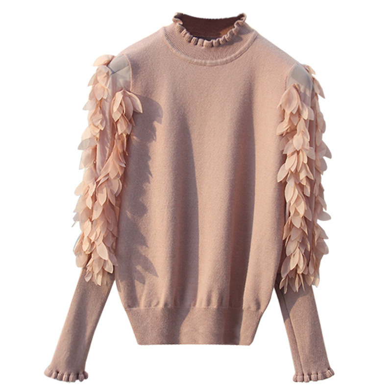HLBCBG Ruffled Collar Knitted Women Sweater Spring Autumn Loose Jumper Fashion Flowers Sleeves Sweater and Pullover Femme Pull LY191225, Brown
HLBCBG Ruffled Collar Knitted Women Sweater Spring Autumn Loose Jumper Fashion Flowers Sleeves Sweater and Pullover Femme Pull LY191225, Brown