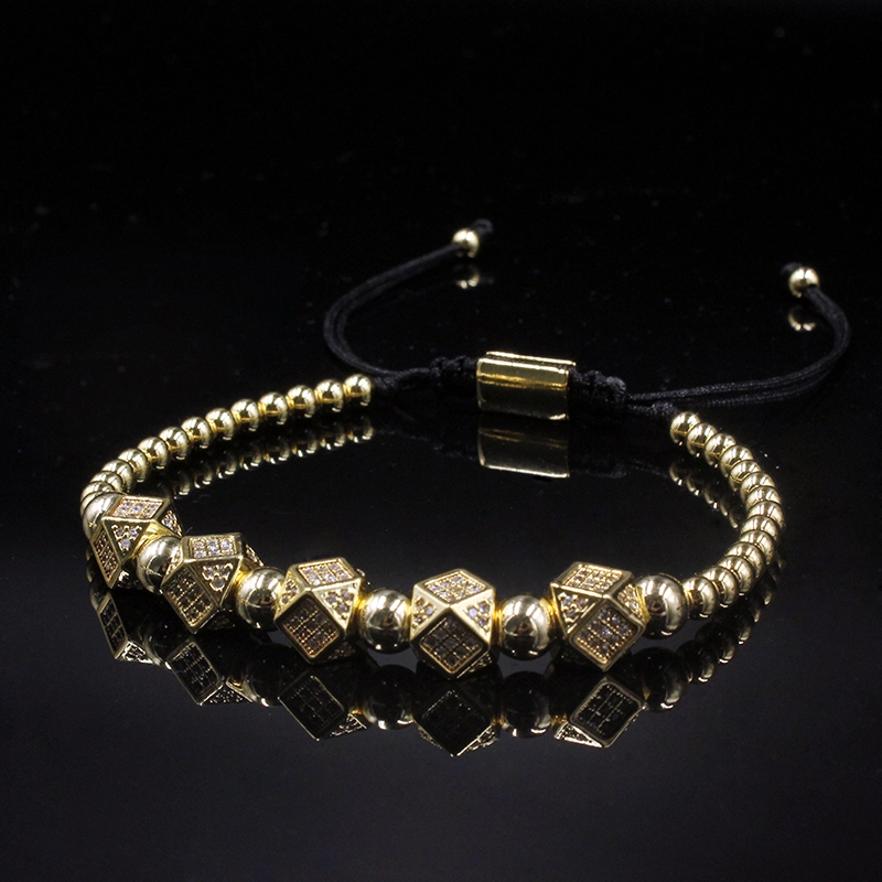 3pcs/set Men Bracelets Luxury Crown Charm Micro Pave CZ Round Braided Macrame Bracelet Pulseira Feminina Handmade Jewelry Women Gift Valentine's 