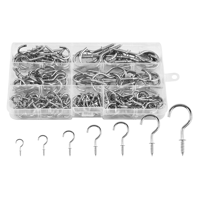 157PCS Cup Screw Hooks for Hanging, 7 Sizes Cup Hooks Kit,Steel Screw-in for Home and Office
157PCS Cup Screw Hooks for Hanging, 7 Sizes Cup Hooks Kit,Steel Screw-in for Home and Office