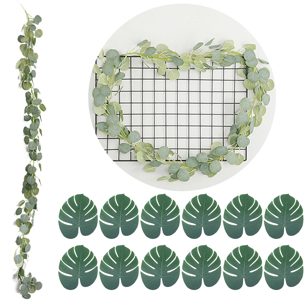 2m Artificial Eucalyptus Leaves Vine Fake GreeneryGarland with 12 Palm Leaf Wedding Party Decoration Home Table Decor, Green
2m Artificial Eucalyptus Leaves Vine Fake GreeneryGarland with 12 Palm Leaf Wedding Party Decoration Home Table Decor, Green