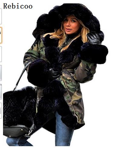 Brand New Style Big Wool Collar Winter Women Fashion Warm Thick Loose Coats Casual Hooded Long Sleeve Jacket Coat Female B4