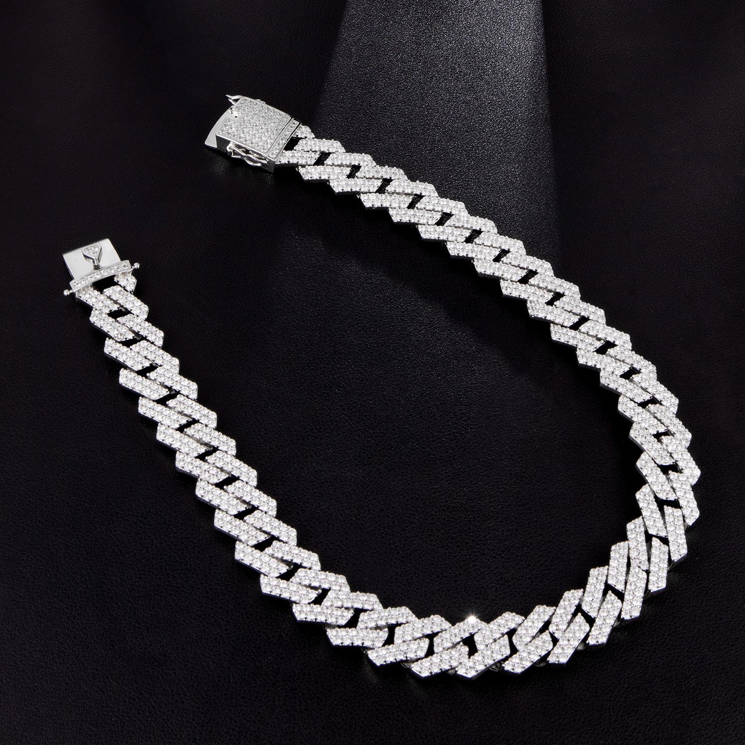 White Gold Plated Bling Mens Cuban Link Chain Choker Long Necklace New personalized CZ Stone Cubic Zirconia Rapper Punk Rock Grunge Jewelry Gifts for 