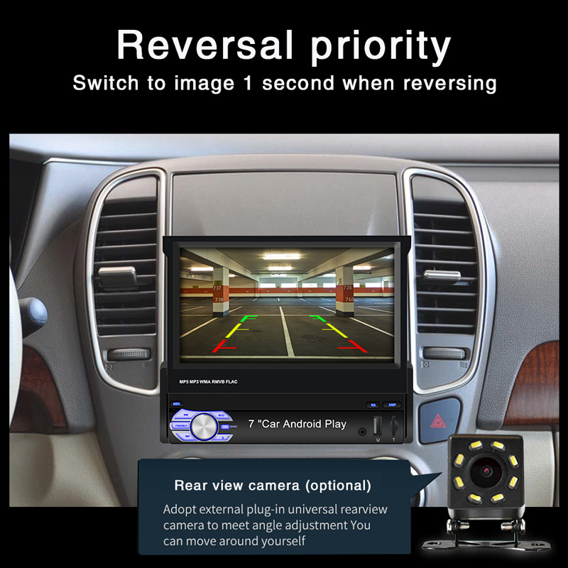 7 Inch 1 Din Telescopic Screen Car GPS Navigator Android 91 Radio Allinone Big Screen Navigation Palm Car Full Touch