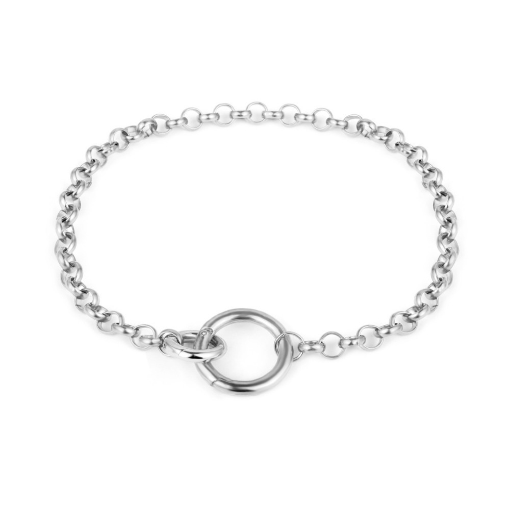 Vintage Punk Curb Chain Necklace for Women 2019 New Gold Silver Big Round Pendant Collar Choker Sweater Chain Necklaces T200116
