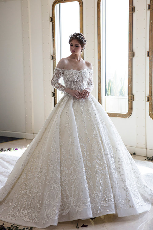 Ziad Nakad Ball Gown Wedding Dresses 2019 Off Shoulder Lace Appliques Vintage Chapel Wedding Dress Bridal Gowns Vestido De Novia