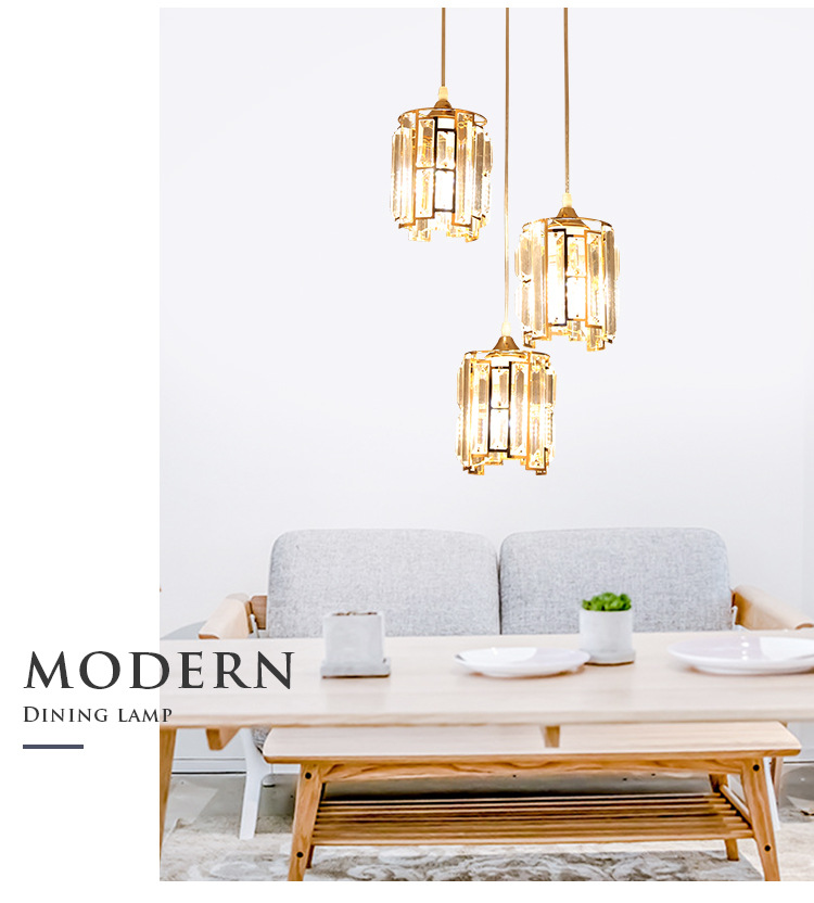 Cross border modern simple creative single head Pendant Lamps crystal chandelier round office bar dining table lighting lamp