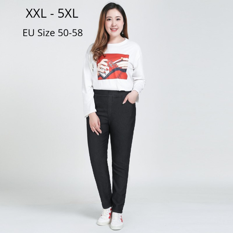 Women Plus Size 5XL 3XL XXL Long Jeans Femme High Waisted Pants High Stretch Jeans Woman Skinny Pencil Pants For Mujers, Black
Women Plus Size 5XL 3XL XXL Long Jeans Femme High Waisted Pants High Stretch Jeans Woman Skinny Pencil Pants For Mujers, Black
