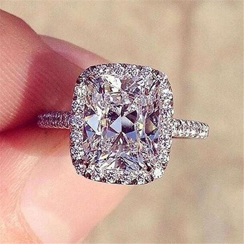 Sterg Sier Couple Rings with White Topaz - 2PCS Bohemian Wedding Band Set for Women dh5727163