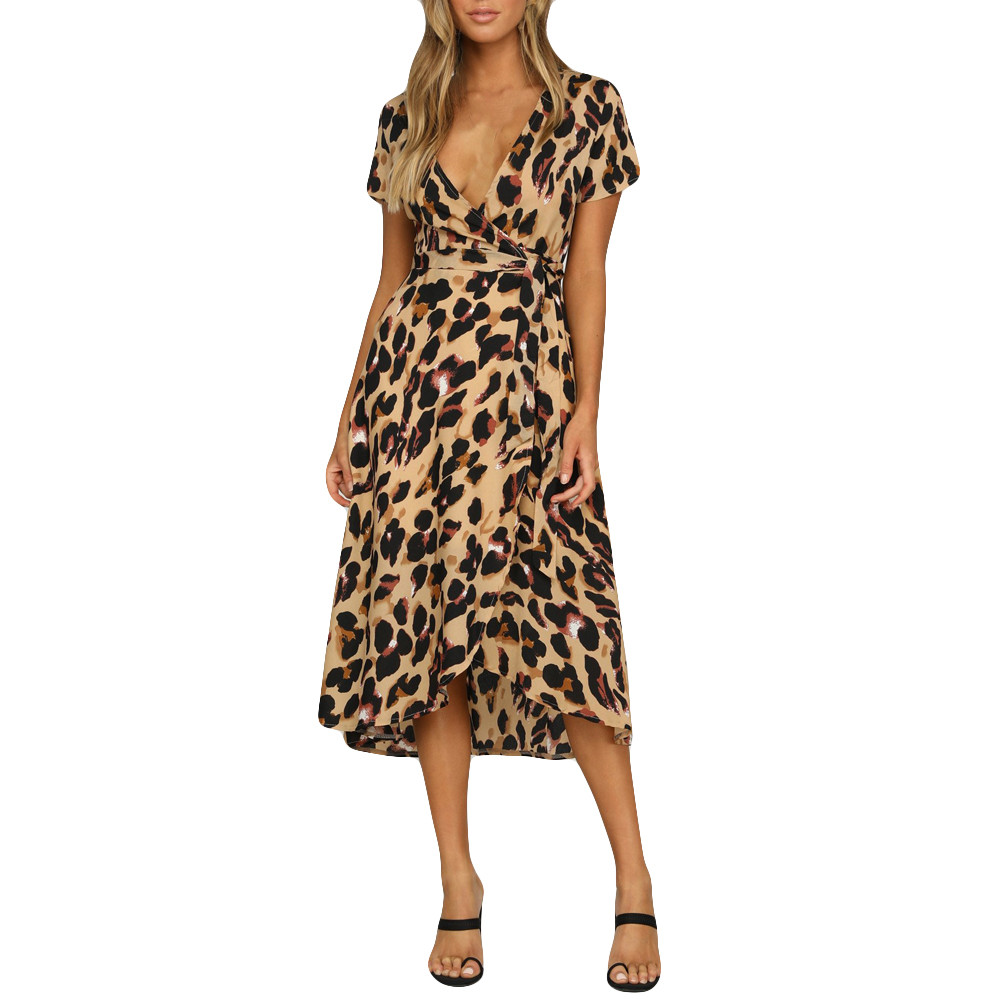 Free shipping Womens Leopard Print Boho Maxi Dress Ladies Holiday Long Short Sleeve Dress hot sale, Brown
Free shipping Womens Leopard Print Boho Maxi Dress Ladies Holiday Long Short Sleeve Dress hot sale, Brown