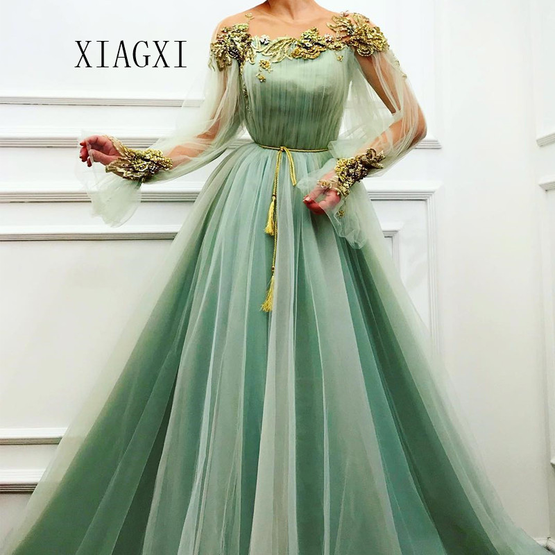 XIANGXI Green Evening Dress 2019 Jewel Neck Full Sleeves Hand Beaded Pleat Long Evening Dresses Prom Dress Formal Gowns, Yellow
XIANGXI Green Evening Dress 2019 Jewel Neck Full Sleeves Hand Beaded Pleat Long Evening Dresses Prom Dress Formal Gowns, Yellow