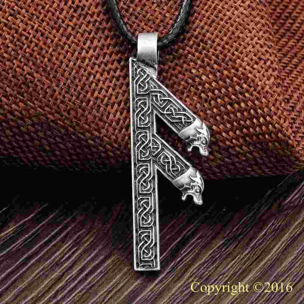 Fashion-Futhark Rune Pendant NECKLACE ANSUZ Rune Yggdrasil Viking Amulet PENDANT Runic Nordic Talisman Pendant Necklace hot sale